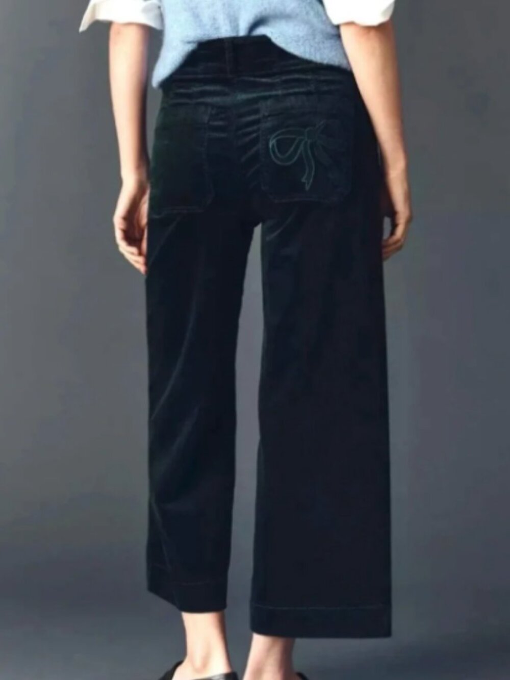 Maeve Anthropologie Dark Green Bow Edition Colette Corduroy Pant Sz 29 MSRP$ 148
